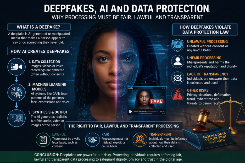 Regulating Identity in the Age of Synthetic Media: Deepfakes, AI, and the Imperative of Fair, Lawful, and Transparent Data Processing in Nigeria
